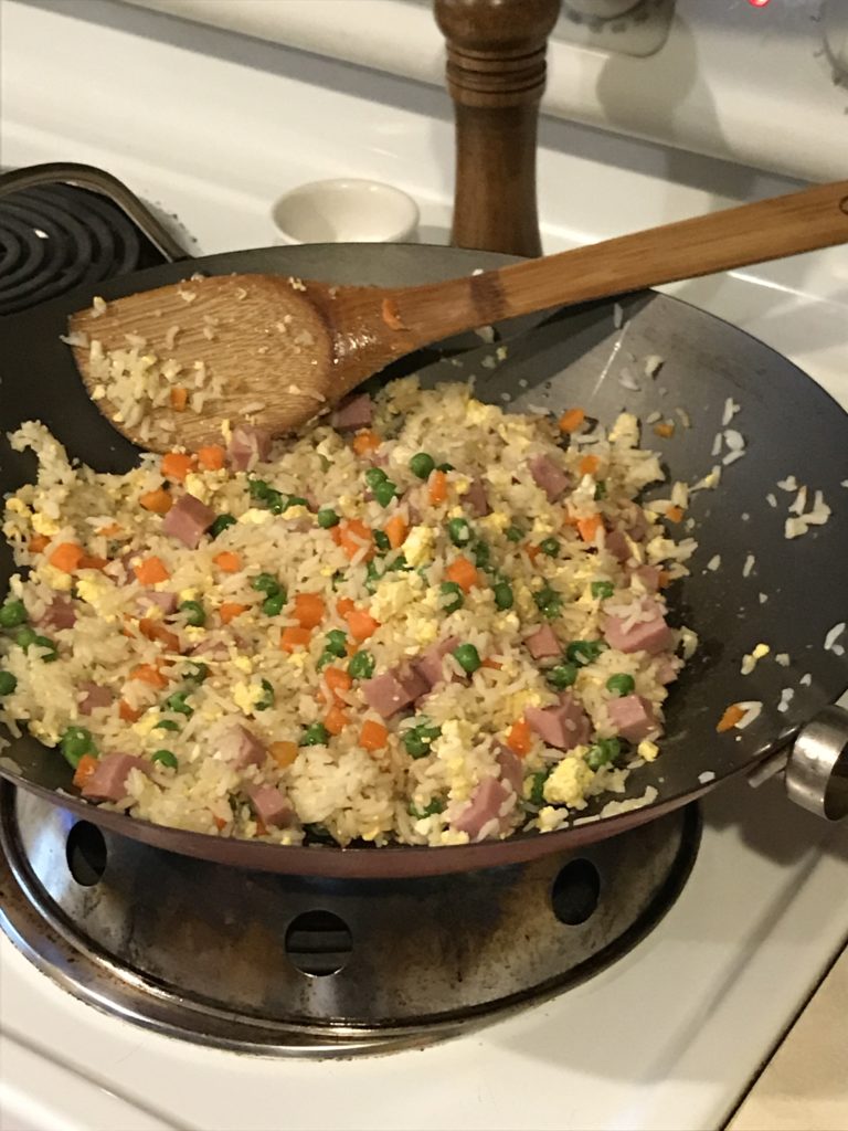 Easy Fried Rice in wok on the stove