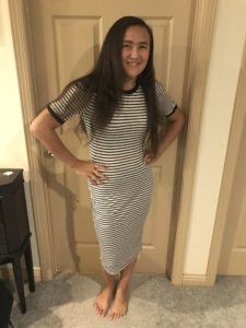 Loving this black and white striped dress from my Nadine West Month 4 package. Looking good on my beautiful daughter. Check out the post for my thoughts on this package delivery.