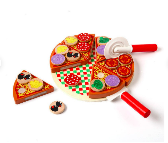 Wooden Pizza Food Set - gifts for kids